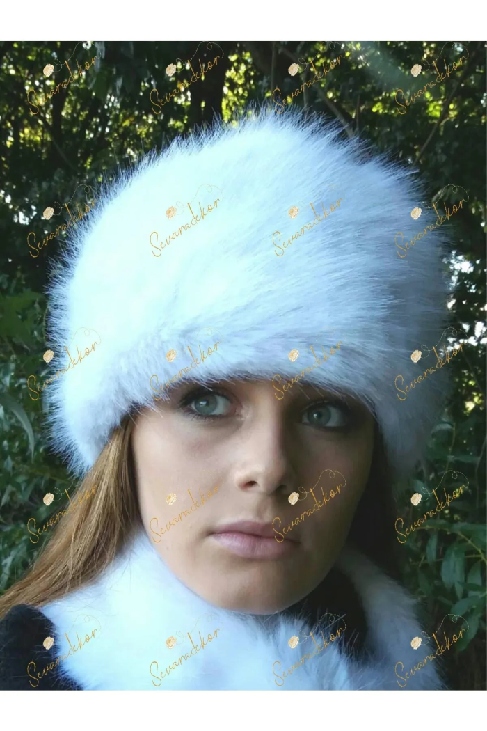 Suni Peluş Fox Beyaz Bere
