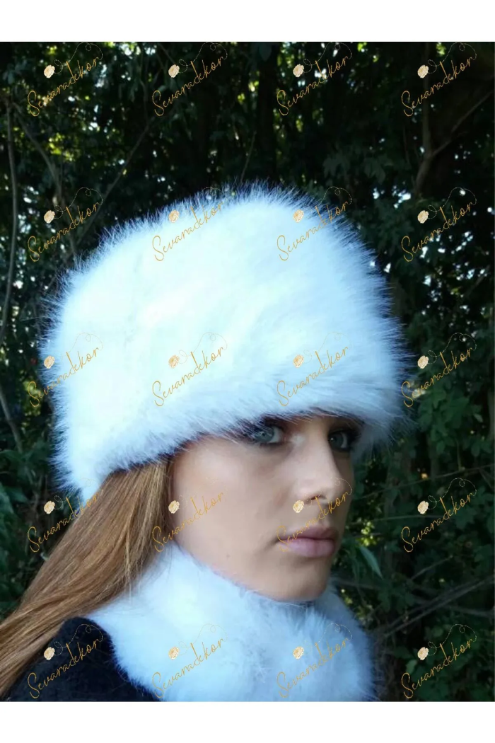 Suni Peluş Fox Beyaz Bere - Görsel 5