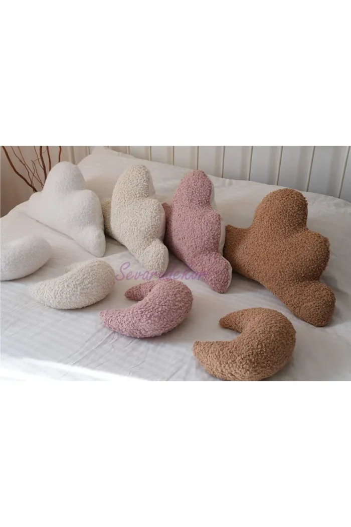 Kahve Bulut Yastık Teddy Yastık Bulut - Görsel 2