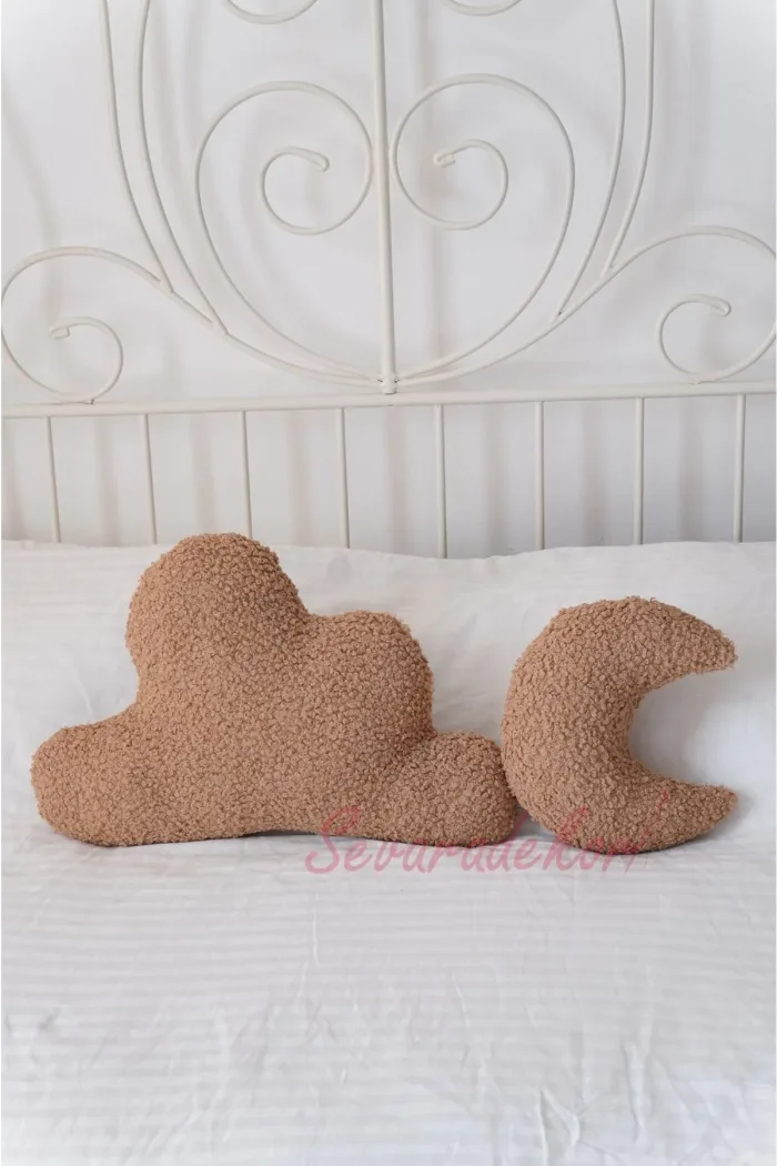 Kahve Bulut Yastık Teddy Yastık Bulut - Görsel 5