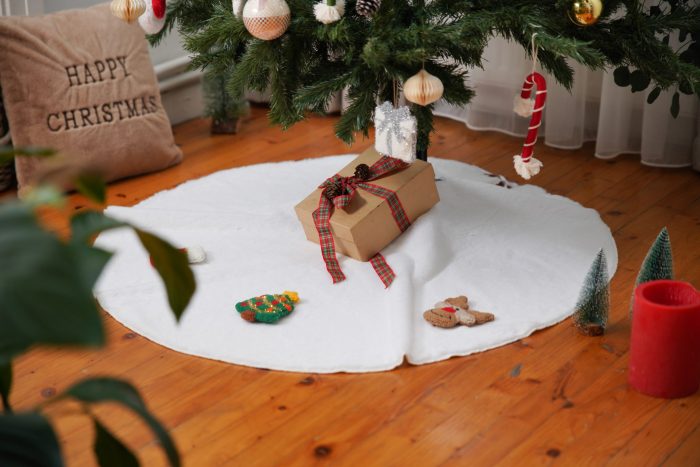 Peluş Yılbaşı Ağacı Örtüsü Yılbaşı Çam Ağacı Örtüsü Beyaz 150 Cm Çaplı - Görsel 7