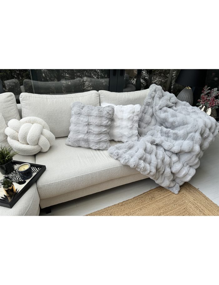 Peluş Koltuk Şalı Pofuduk Koltuk Örtüsü Bubble Koltuk Örtüsü 150 X 100 Cm - Görsel 6