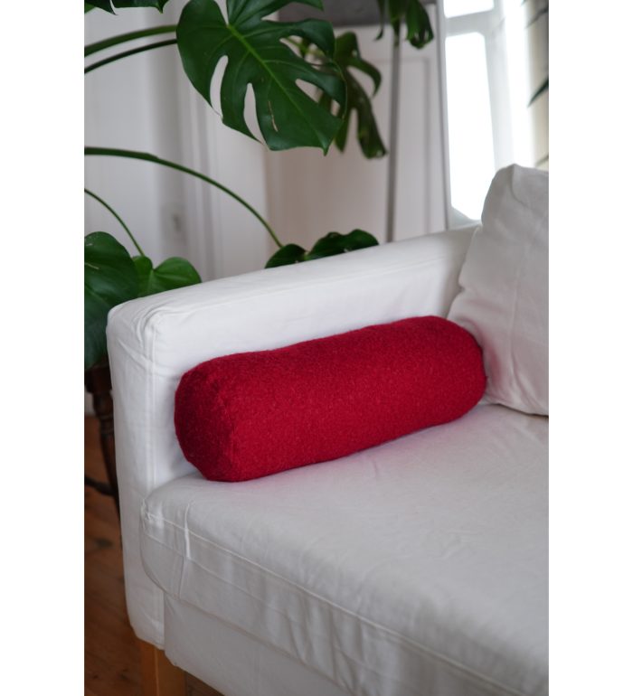 Peluş Silindir Yastık Buklet Silindir Kırlent  Kılıfı İç Dolgulu