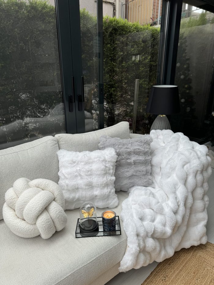 Peluş Koltuk Şalı Pofuduk Koltuk Örtüsü Bubble Koltuk Örtüsü 200 x 75 cm - Görsel 6