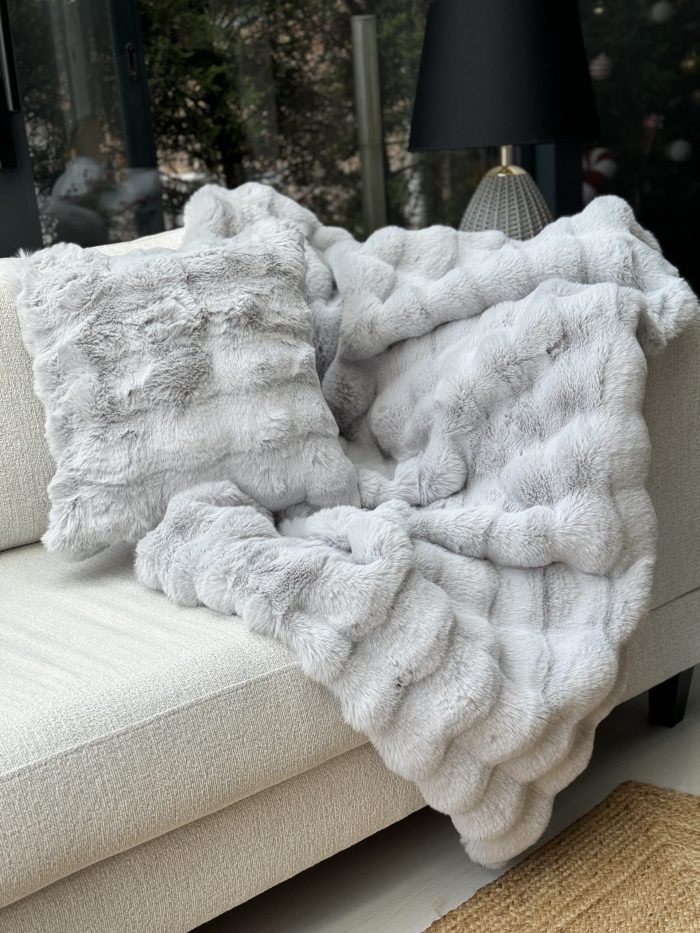 Peluş Koltuk Şalı Pofuduk Koltuk Örtüsü Bubble Koltuk Örtüsü 150 X 100 Cm - Görsel 2