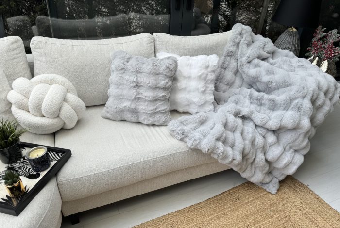 Peluş Koltuk Şalı Pofuduk Koltuk Örtüsü Bubble Koltuk Örtüsü 150 X 100 Cm - Görsel 3