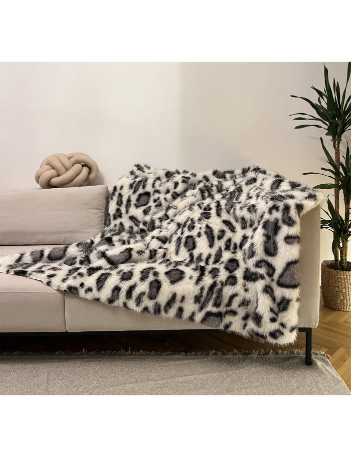 Peluş Örtü Kaymaz Koltuk Örtüsü Leopar Desenli Koltuk Örtüsü 200 X 75 Cm - Görsel 9