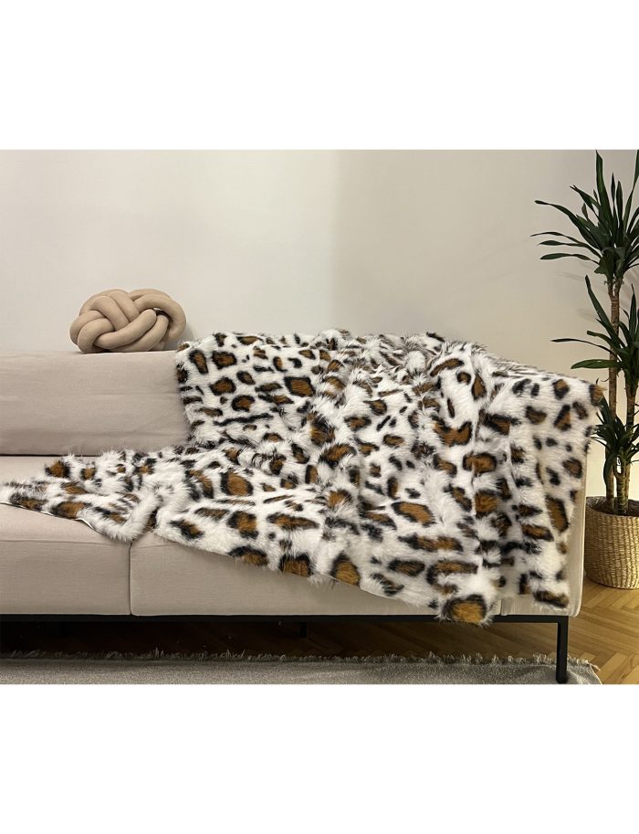Peluş Örtü Kaymaz Koltuk Örtüsü Leopar Desenli Koltuk Örtüsü 200 X 75 Cm - Görsel 8