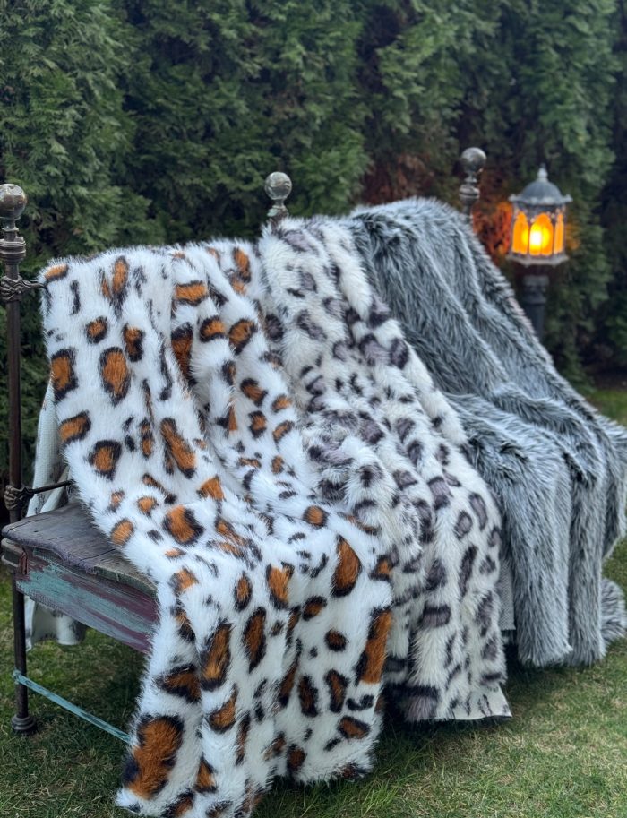 Peluş Örtü Kaymaz Koltuk Örtüsü Leopar Desenli Koltuk Örtüsü 200 X 75 Cm - Görsel 5