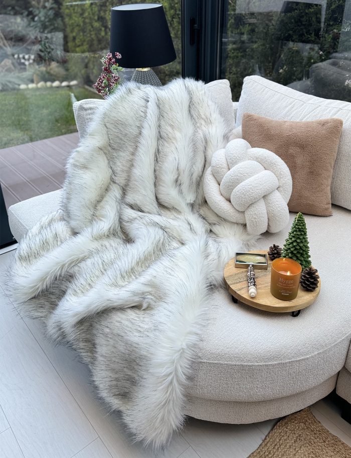Peluş Koltuk Şalı Uzun Tüylü Peluş Koltuk Örtüsü Tibet Koltuk Örtüsü 200x150 Cm - Görsel 6