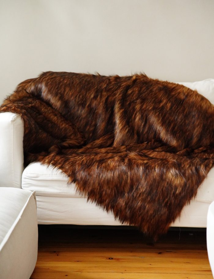 Peluş Koltuk Şalı Uzun Tüylü Peluş Koltuk Örtüsü Tibet Koltuk Örtüsü 200x150 Cm - Görsel 2